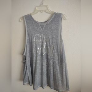 🌷‼️5/$20- Champion Authentic Women Gray Layered Tank Top On The Move Graphic XL